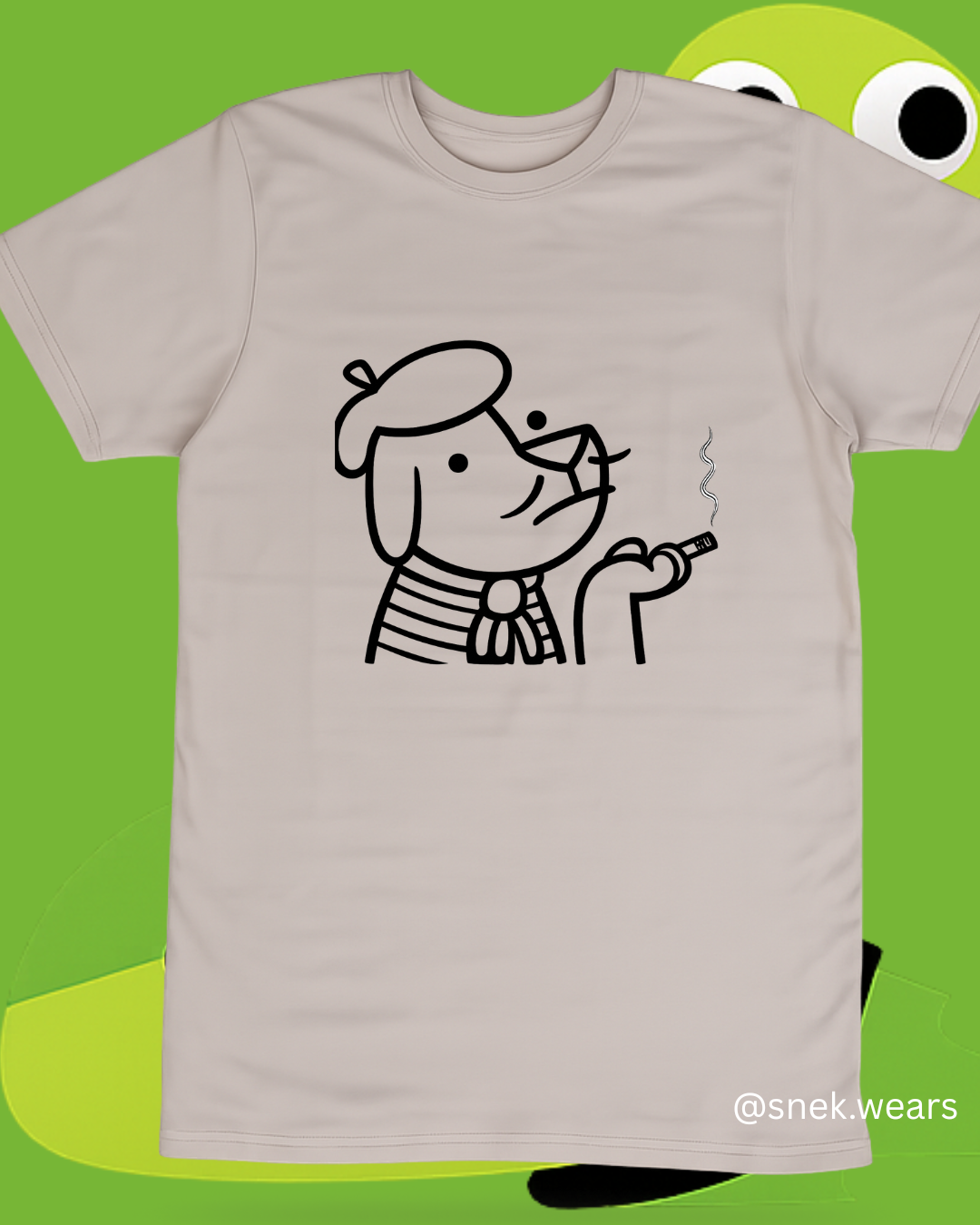 French Dog Printed Tshirt