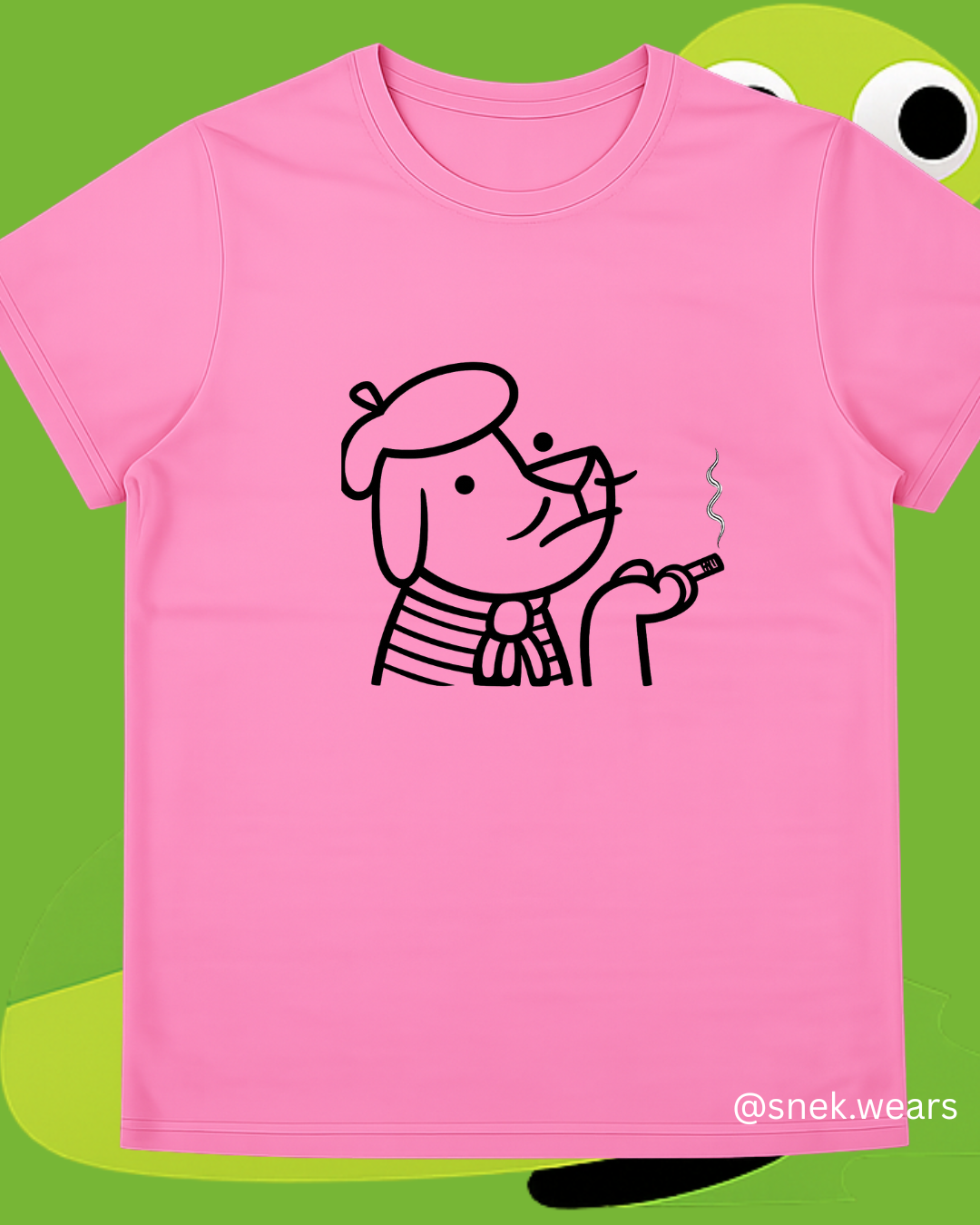 French Dog Printed Tshirt