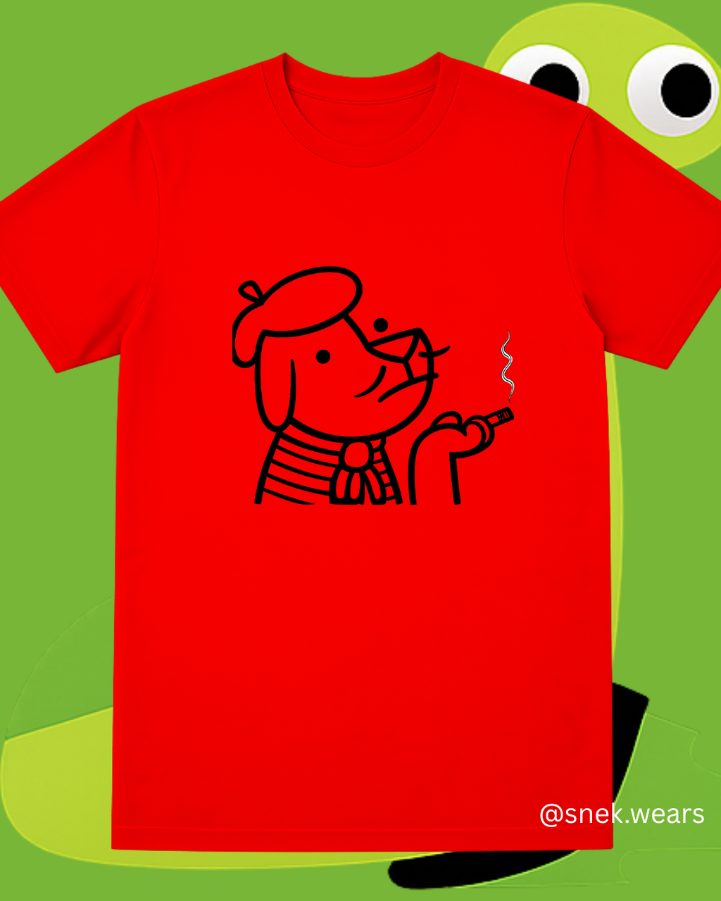 French Dog Printed Tshirt