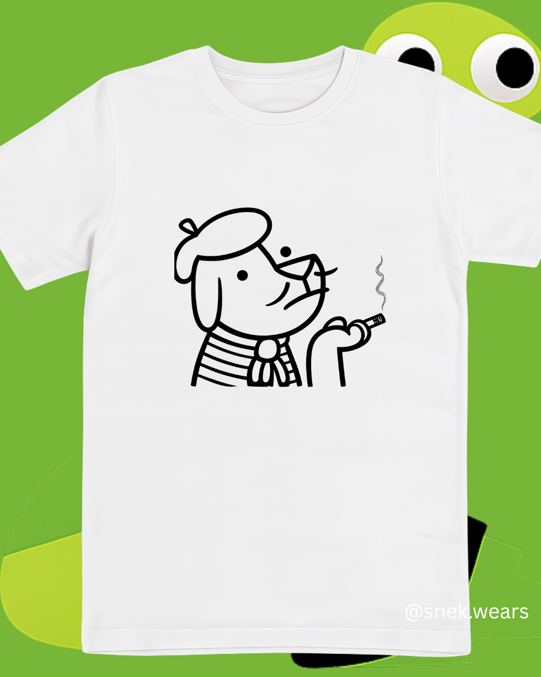 French Dog Printed Tshirt