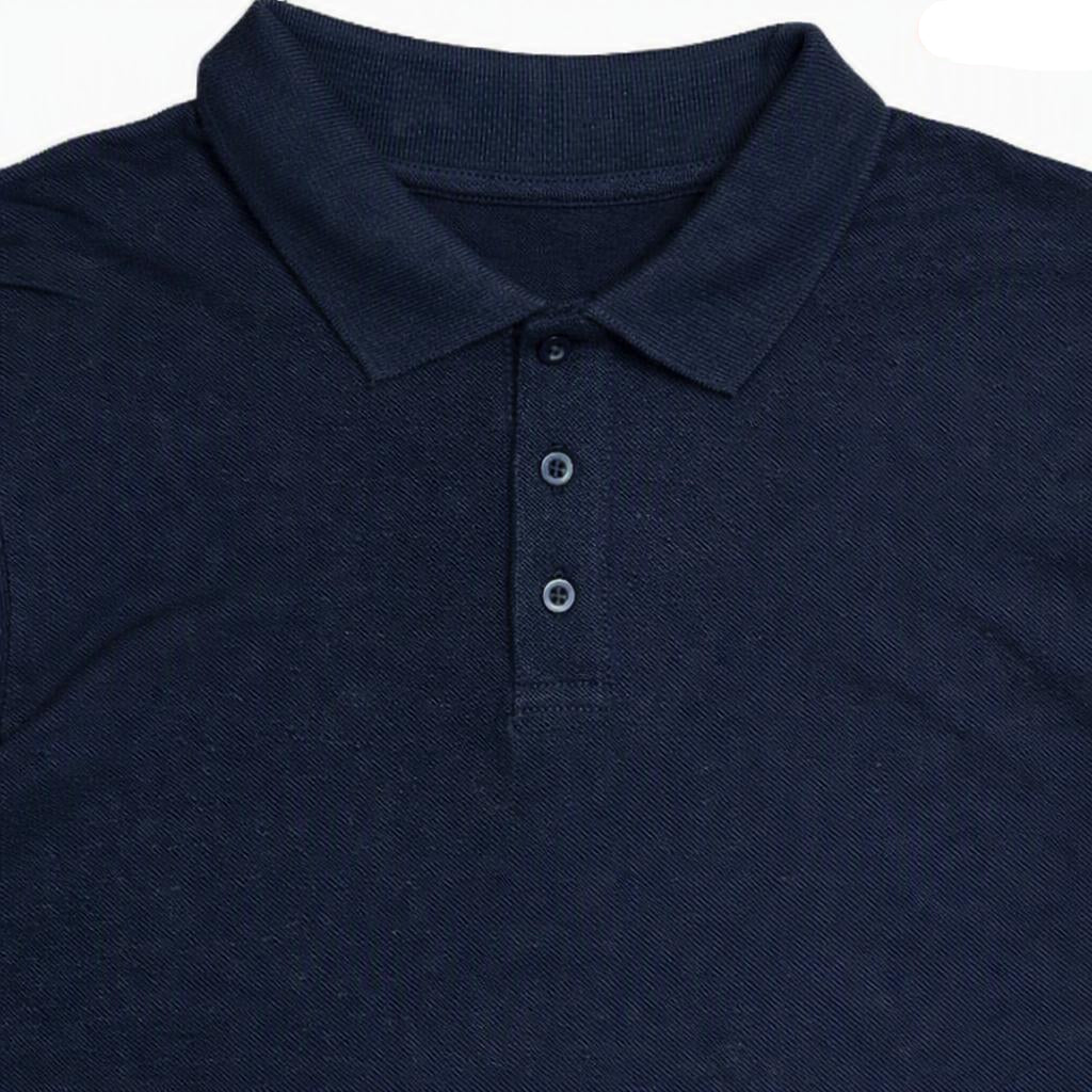 Navy Blue 100% Cotton Pique Polo Shirt – 180 GSM