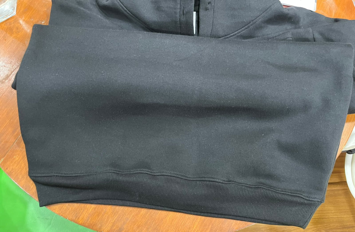 Heavyweight 360 GSM Drop Shoulder Fleece Pullover Hoodie – Black