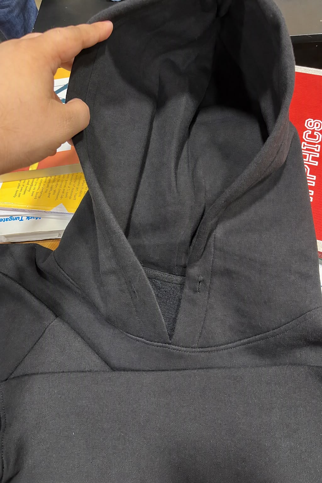 Heavyweight 360 GSM Drop Shoulder Fleece Pullover Hoodie – Black